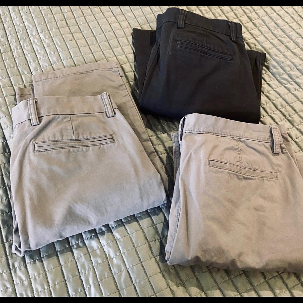 3 pairs old navy slim straight pants…size 32x30